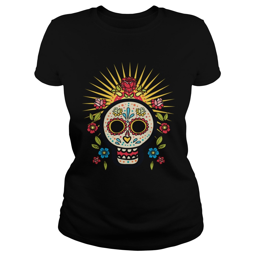 Dia De Los Muertos Day Of The Dead Sugar Skull Flower  Classic Ladies