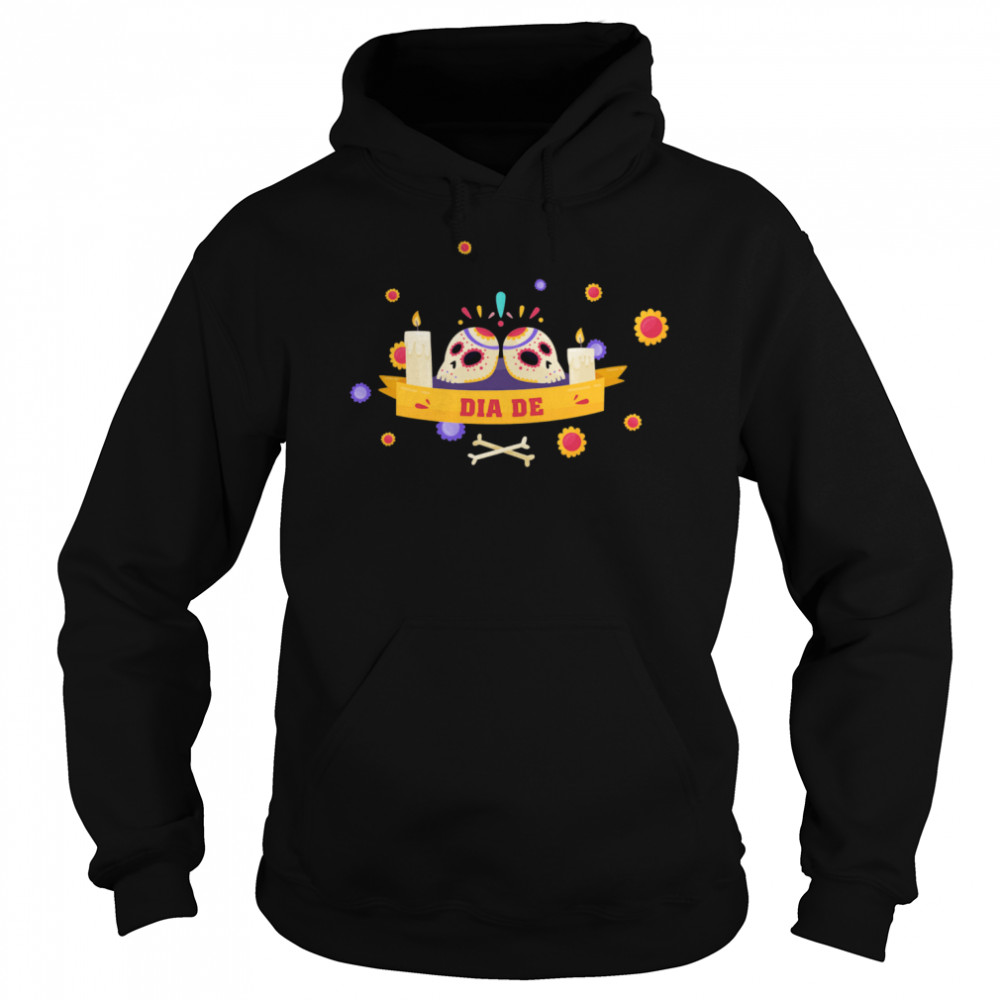 Dia De Muertos Sugar Skulls Happy Mexico Holiday  Unisex Hoodie