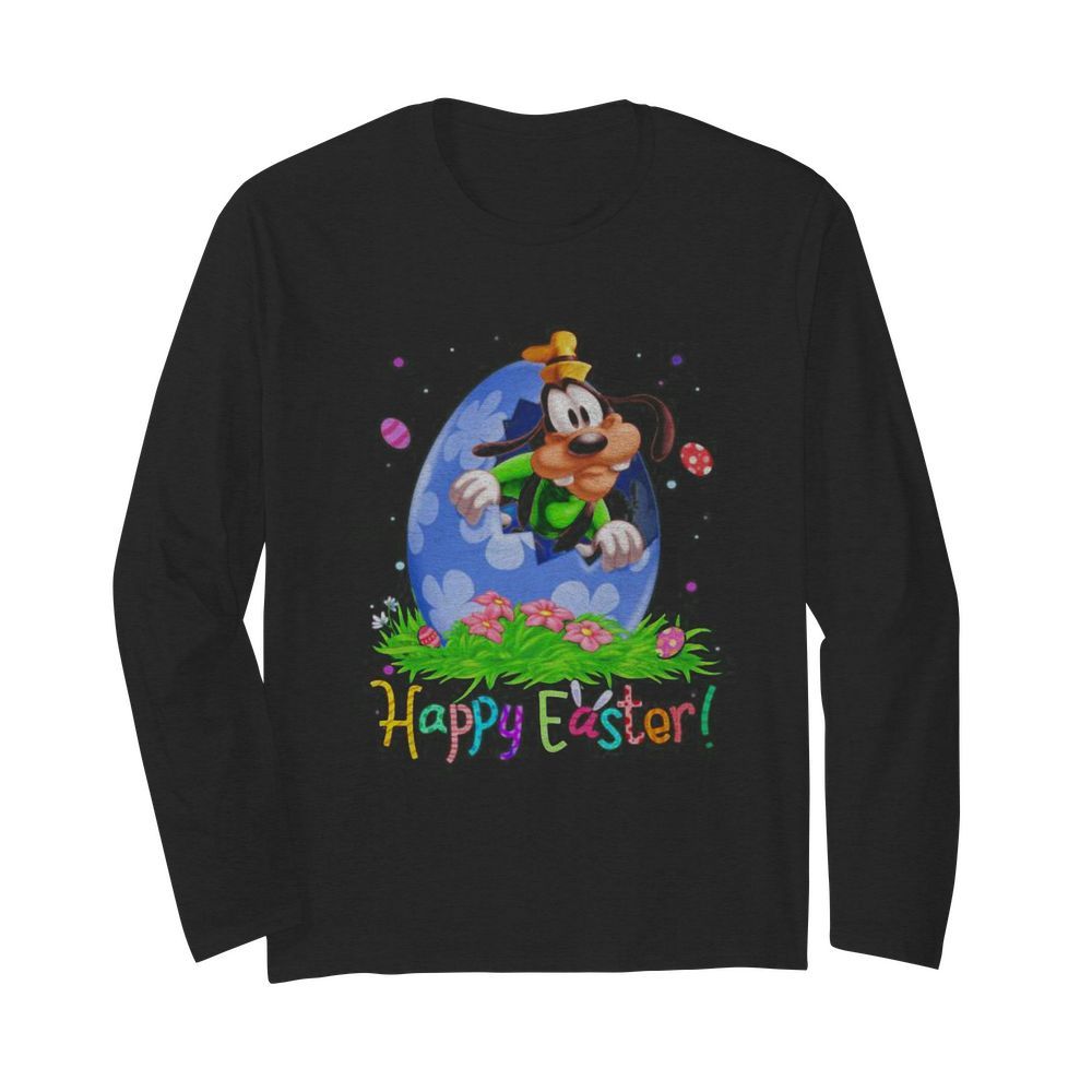 Disney goofy happy easter flower  Long Sleeved T-shirt 