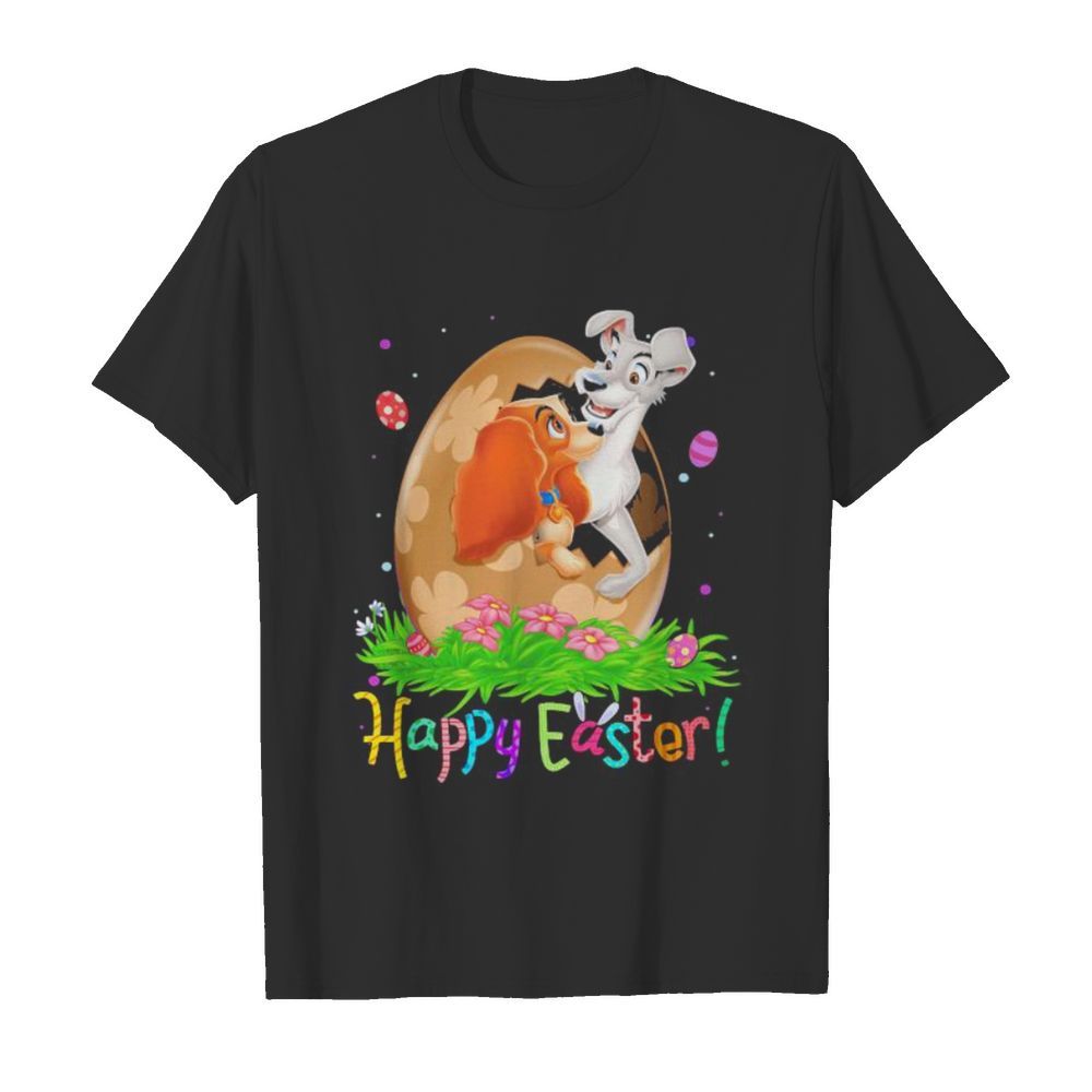 Disney lady and the tramp happy easter flower shirt