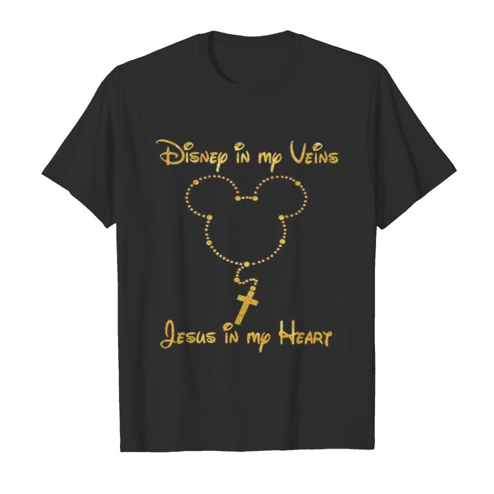 Disney mickey mouse in my veins jesus in my heart shirt