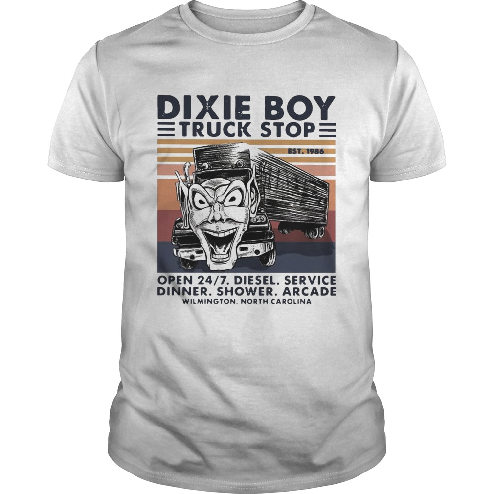 Dixie Boy Truck Stop Open 247 Diesel Service dinner Shower Arcade Vintage Retro shirt