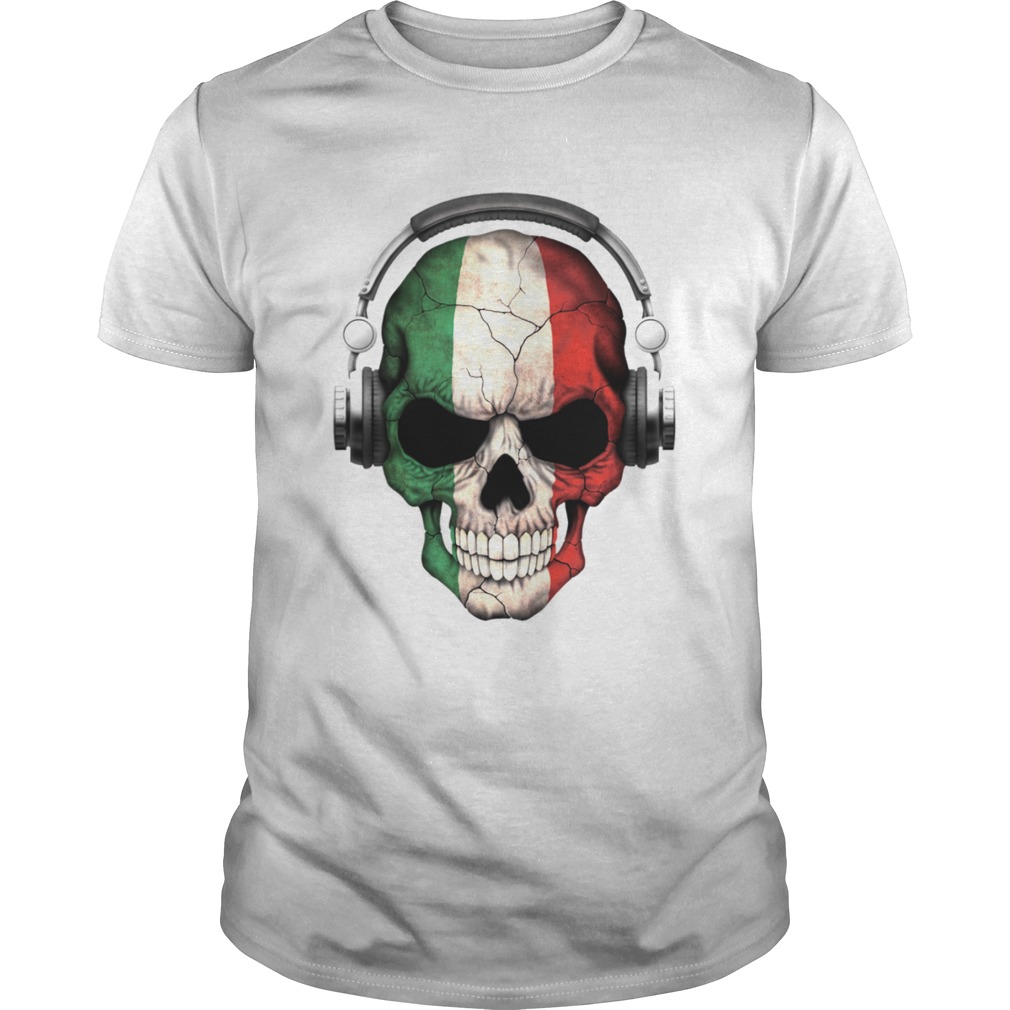 Dj Skull With Italian Flag Dia De Los Muertos Day Of The Dead  Unisex