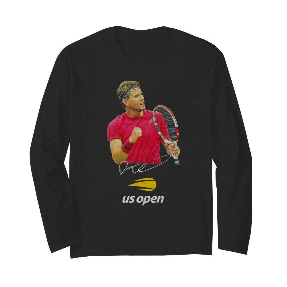 Dominic Thiem Champion Us Open Signature  Long Sleeved T-shirt 