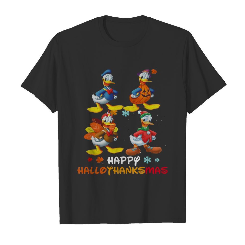 Donald Disney Halloween And Merry Christmas Happy Hallothanksmas shirt