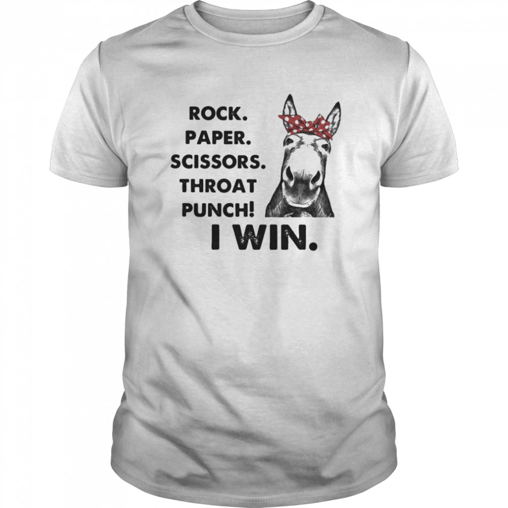 Donkey rock paper scissors throat punch i win  Classic Men's T-shirt