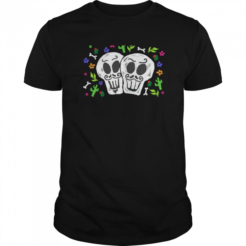 Double Skulls Day Of The Dead Dia De Muertos Mexican shirt