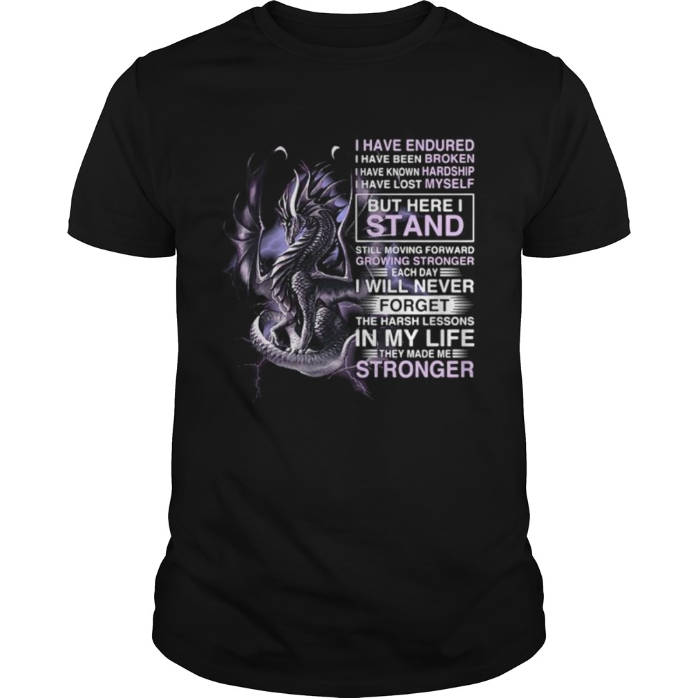 Dragon i have endured i have been broken i have known hardship i have lost myself shirt