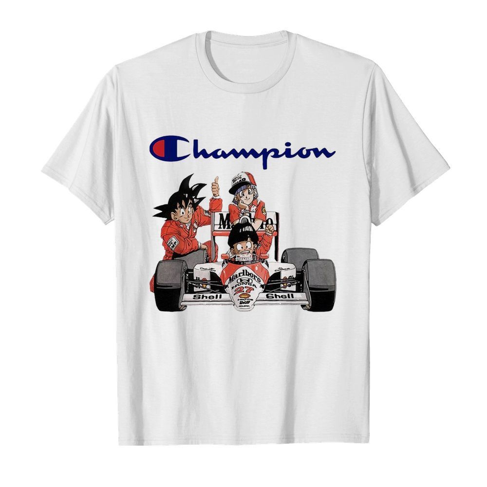 Dragonball Songoku Bulma And Gohan F1 Champion shirt