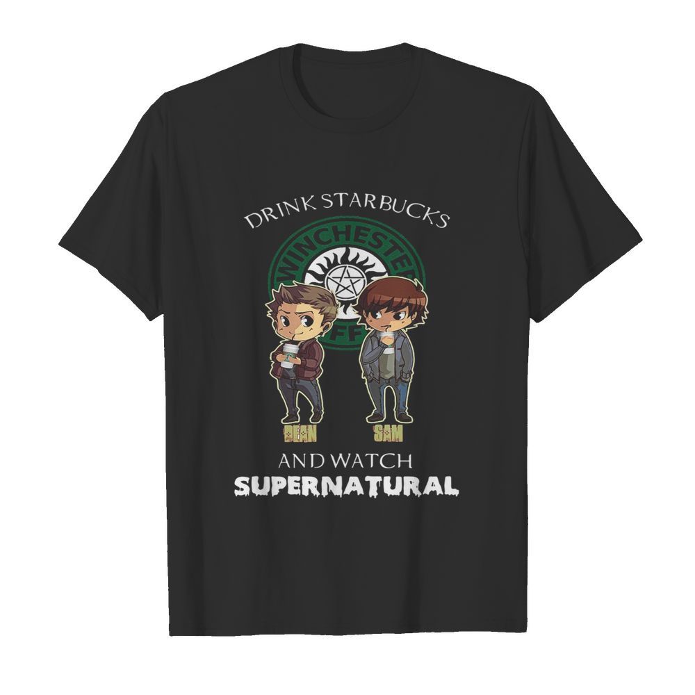 Drink Starbucks Winchester Coffee And Watch Supernatural shirt