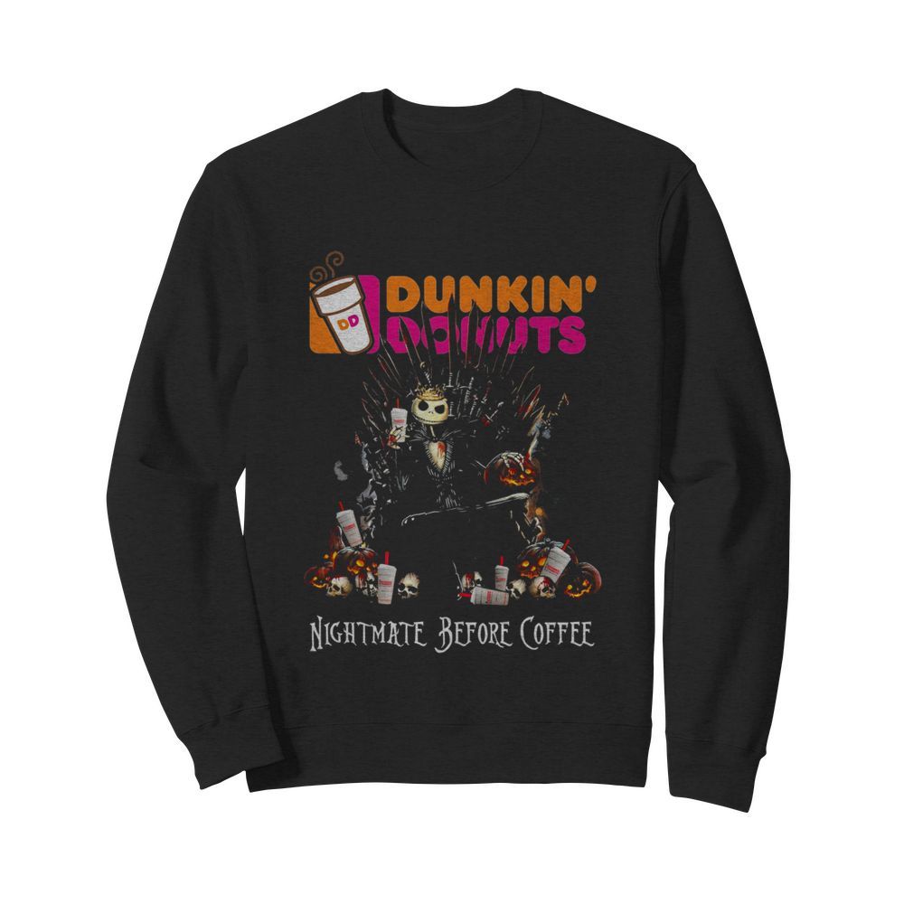 Dunkin’ Donuts Nightmare Before Coffee King Jack Skellington  Unisex Sweatshirt