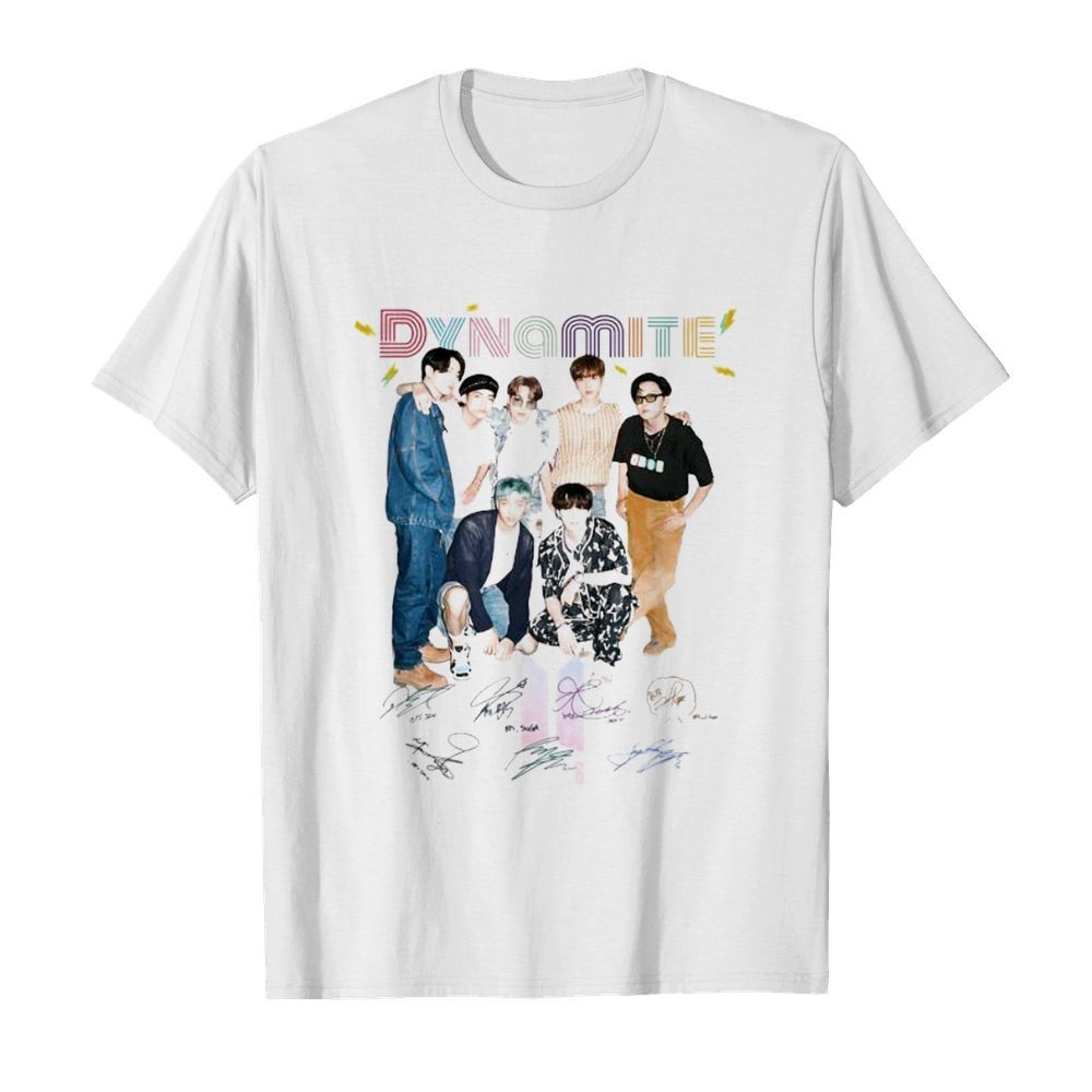 Dynamite bts band members signatures shirt