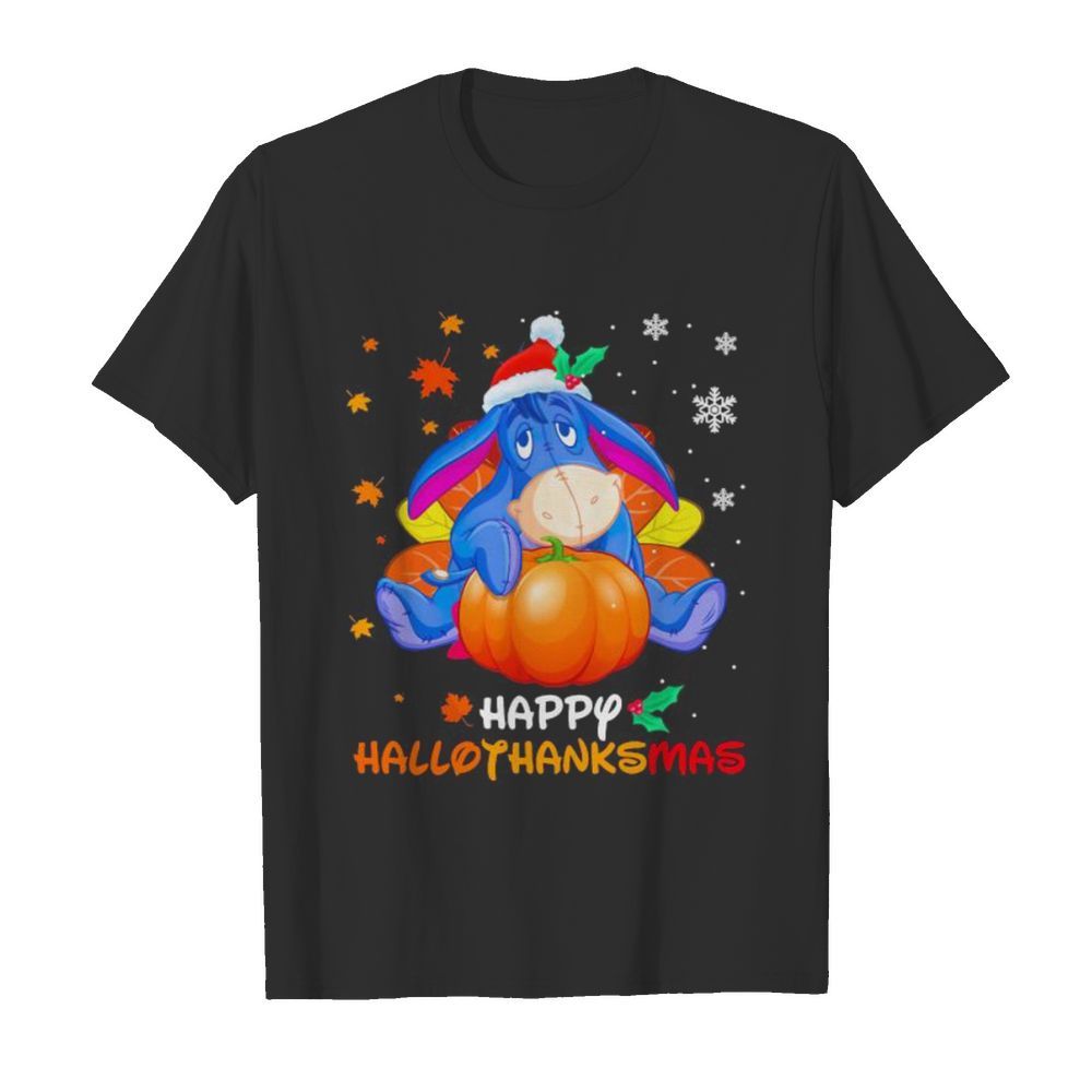 Eeyore donkey happy hallothanksmas halloween thanksgiving christmas shirt