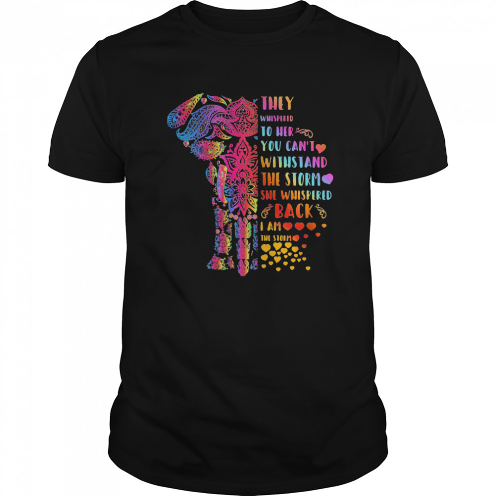 Elephant They Whispered To Her You Can’t Withstand The Storm She Whispered Back I Am The Storm  Classic Men's T-shirt