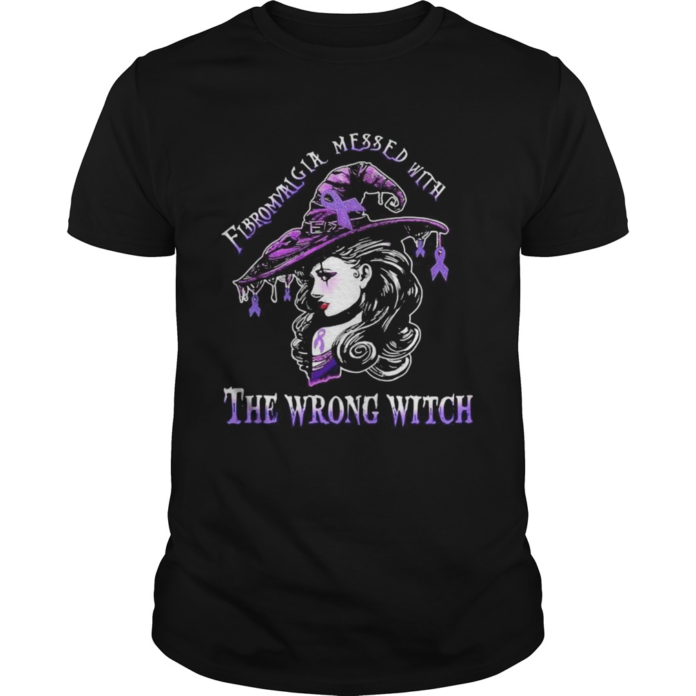 Fibromyalgia awareness wrong witch ladies halloween shirt