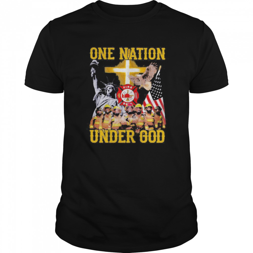 Firefighter one nation under god shirt