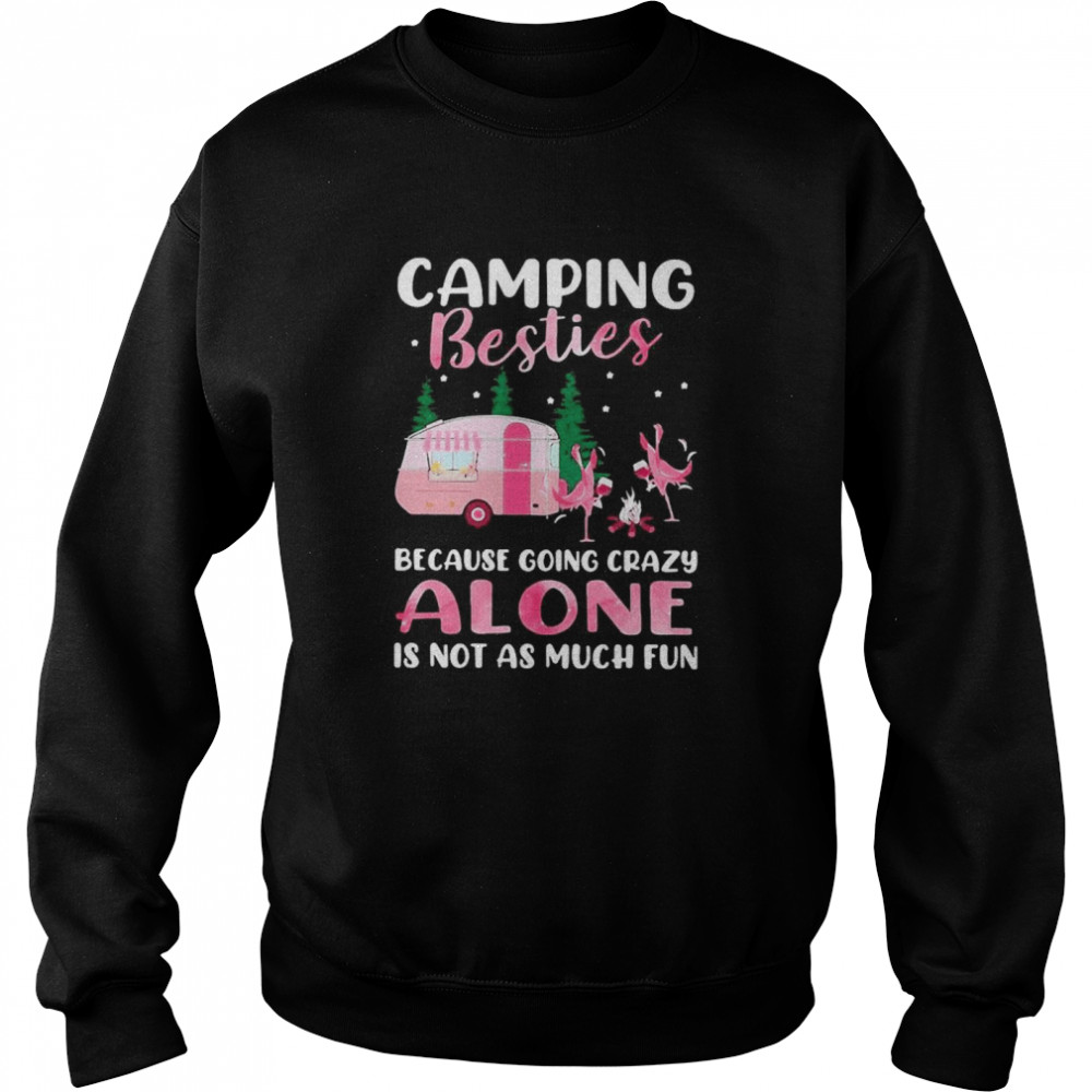 Flamingo Camping Besties Because Going Crazy Alone Is Not As Much Fun  Unisex Sweatshirt