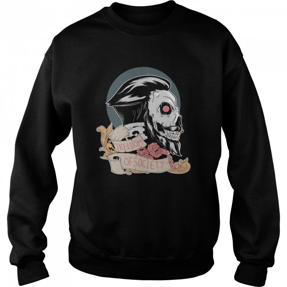 Freedom Of Society Skull Man Day Of The Dead  Unisex Sweatshirt