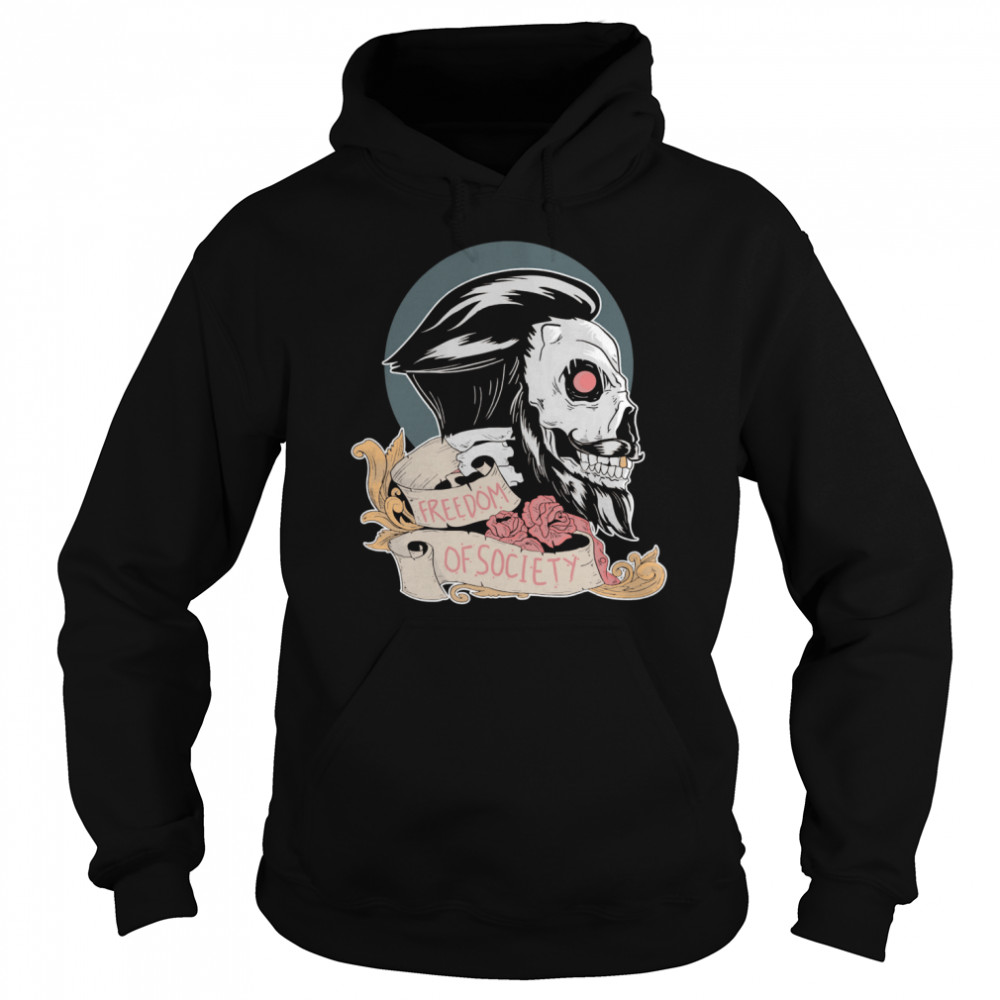 Freedom Of Society Skull Man Day Of The Dead  Unisex Hoodie