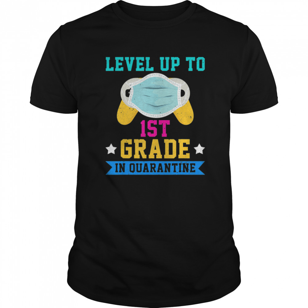 Gamer Mask School Back Level Up To 1st Grade In Quarantine  Classic Men's T-shirt