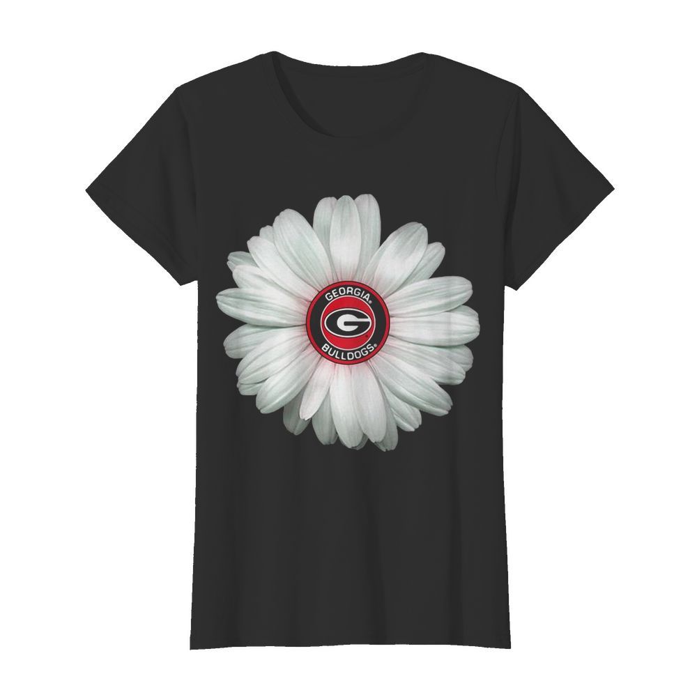 Georgia Bulldogs Daisy Flower  Classic Women's T-shirt