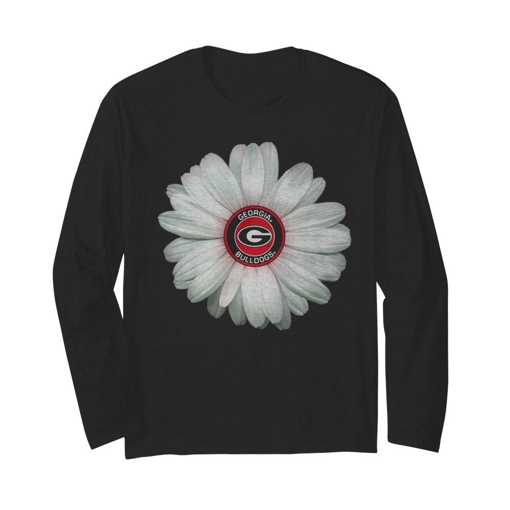 Georgia Bulldogs Daisy Flower  Long Sleeved T-shirt 