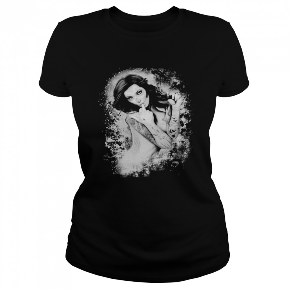 Girl Skull Day Of The Dead  Classic Women's T-shirt