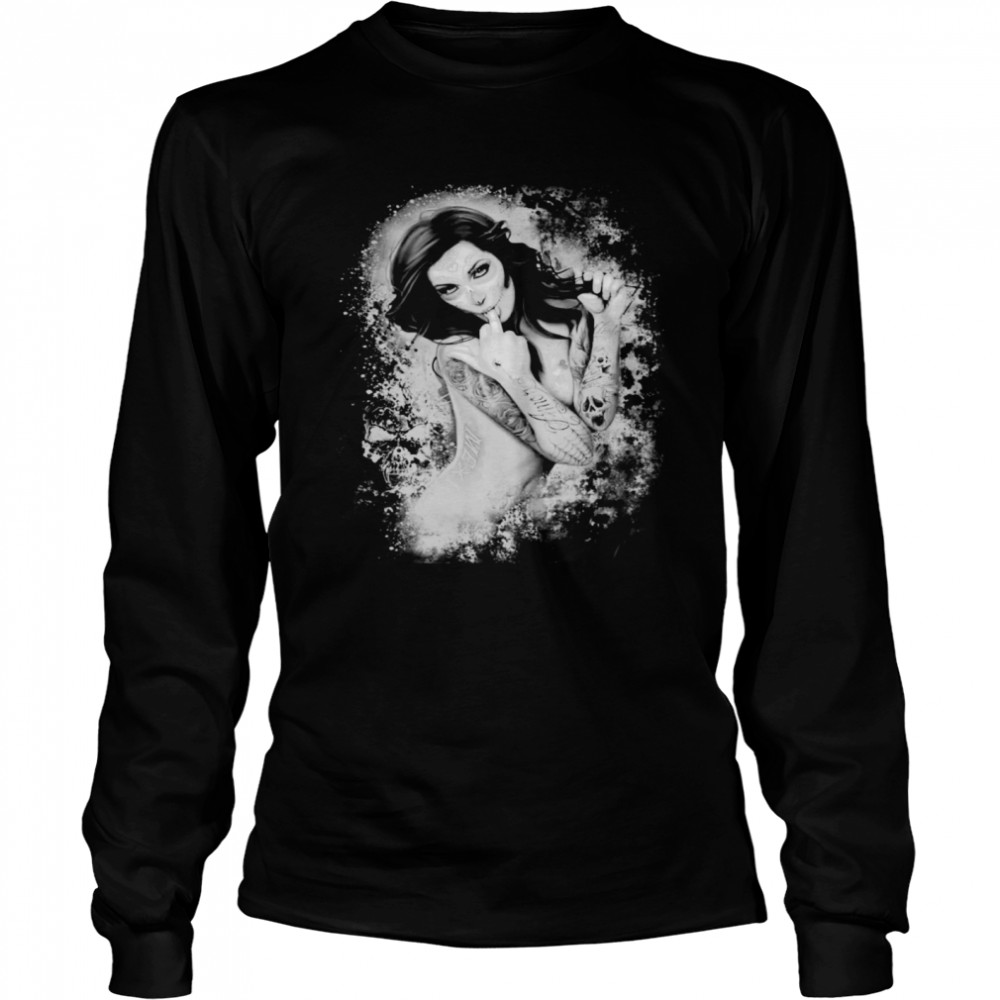 Girl Skull Day Of The Dead  Long Sleeved T-shirt