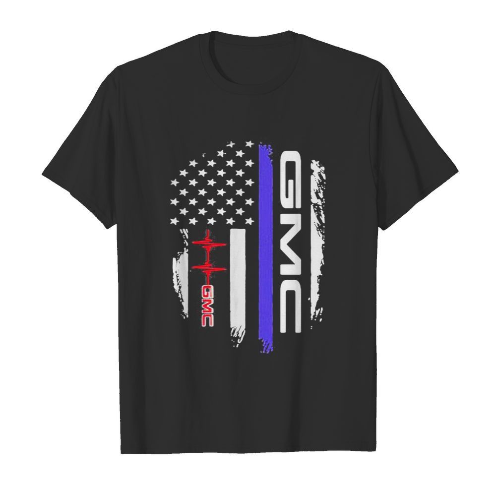 Gmc logo heartbeat american flag shirt