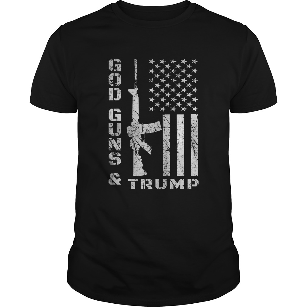 God Guns And Trump 2nd Amendment Flag AR15 shirt