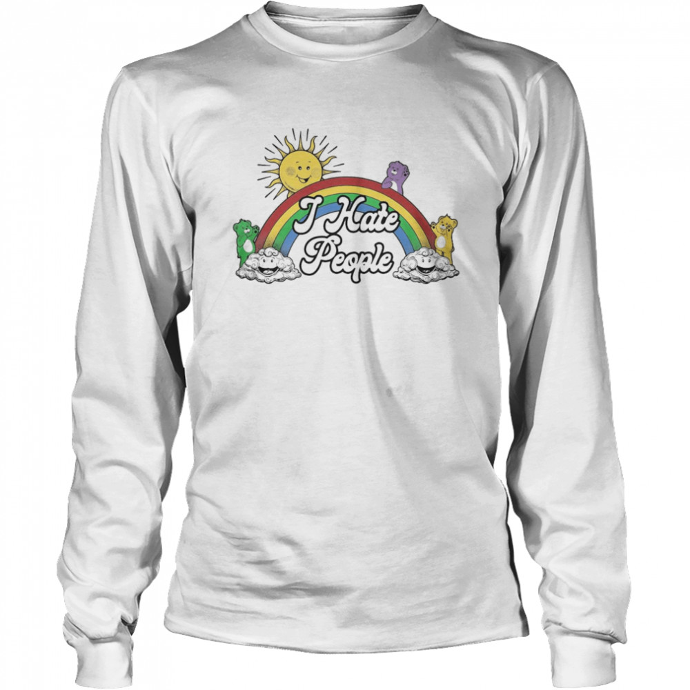 Grateful Bears Rainbow I Hate People  Long Sleeved T-shirt