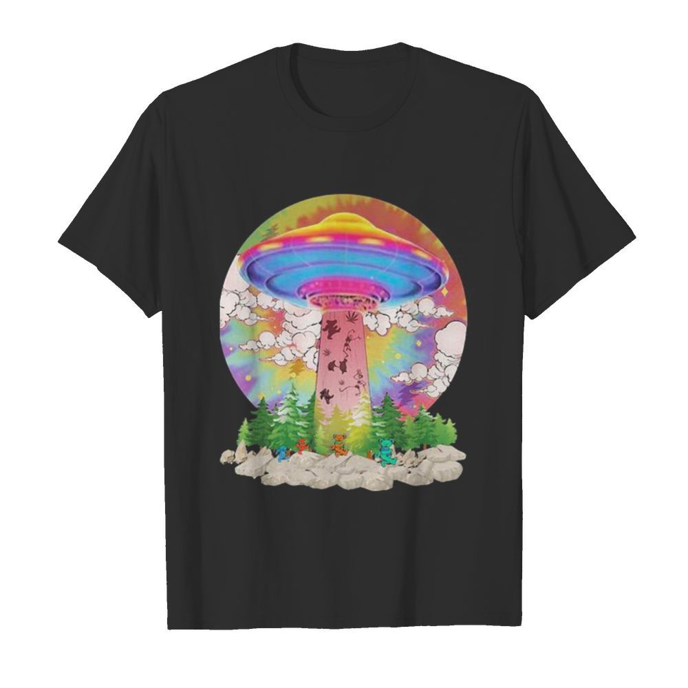 Grateful dead bear weed ufo hippie shirt