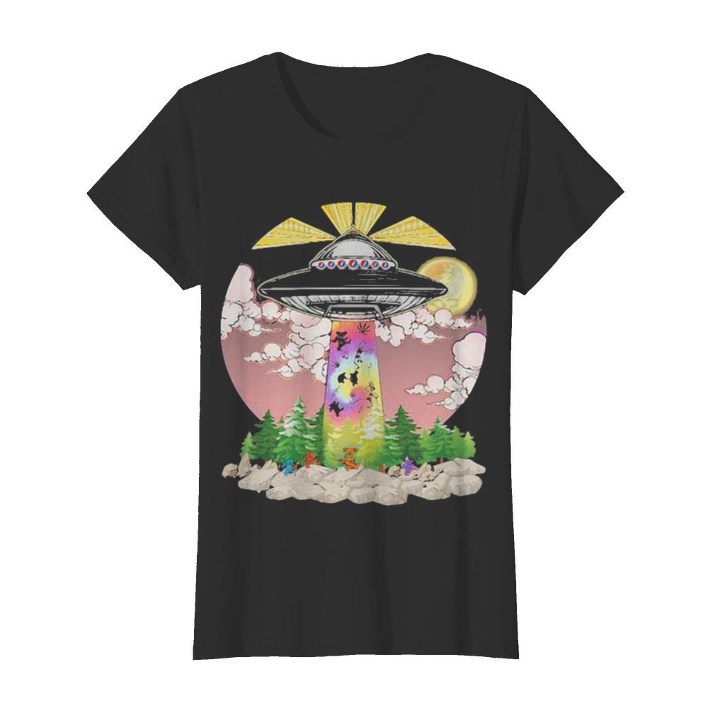 Grateful dead bears weed ufo lights  Classic Women's T-shirt