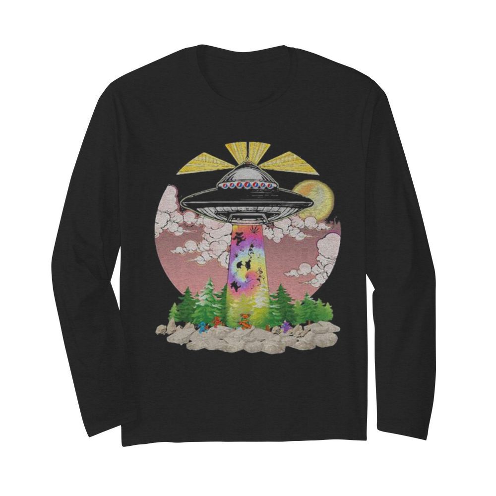 Grateful dead bears weed ufo lights  Long Sleeved T-shirt 