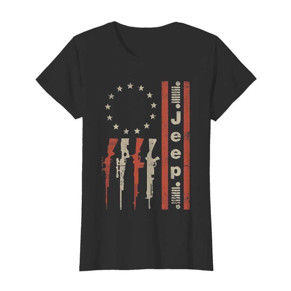 Guns vintage american flag  Classic Women's T-shirt