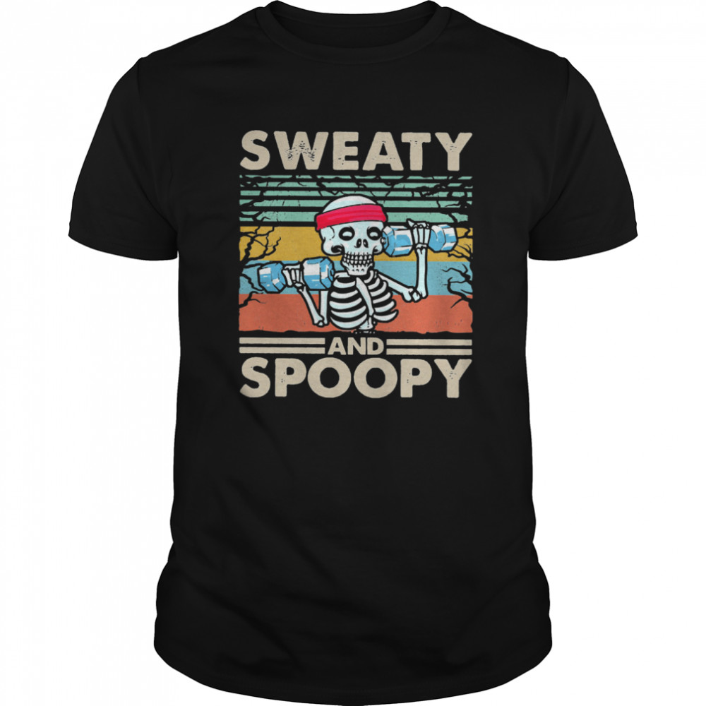 Gym Sweaty And Spoopy Skeleton Fitness Vintage shirt