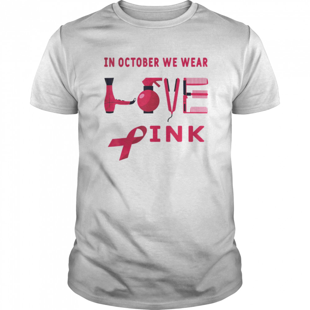 Hairstylist Breast Cancer Awareness Halloween Hairdresser shirt