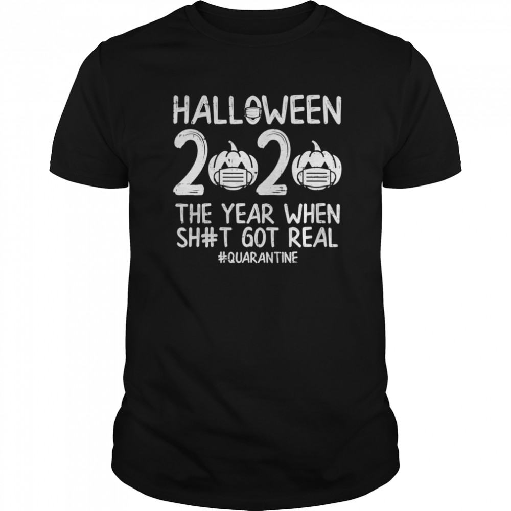 Halloween 2020 Pumpkin Mask Boo Sheet Year Funny Quarantine shirt