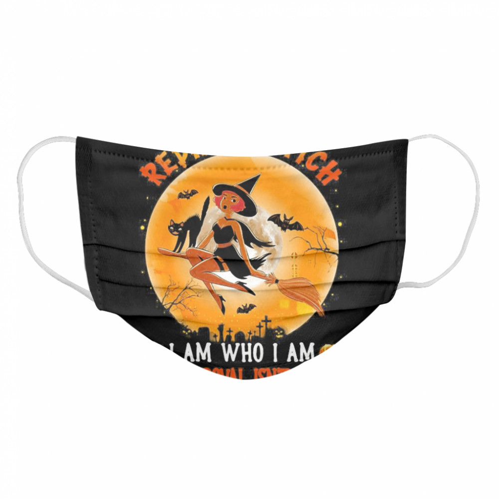 Halloween Redhead Witch I Am Who I Am Your Approval Isn’t Needed Vintage  Cloth Face Mask