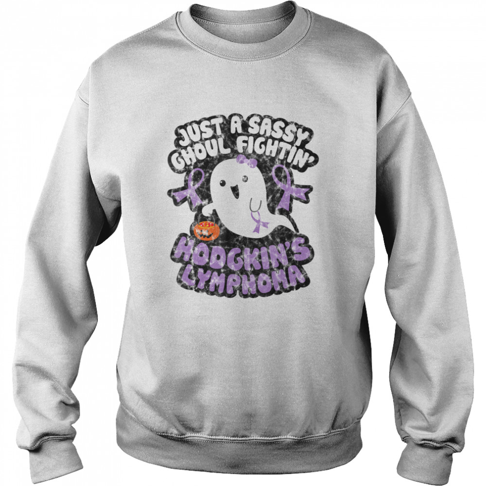 Halloween Sassy Ghoul Fighting Hodgkins Lymphoma Cute Ghost  Unisex Sweatshirt