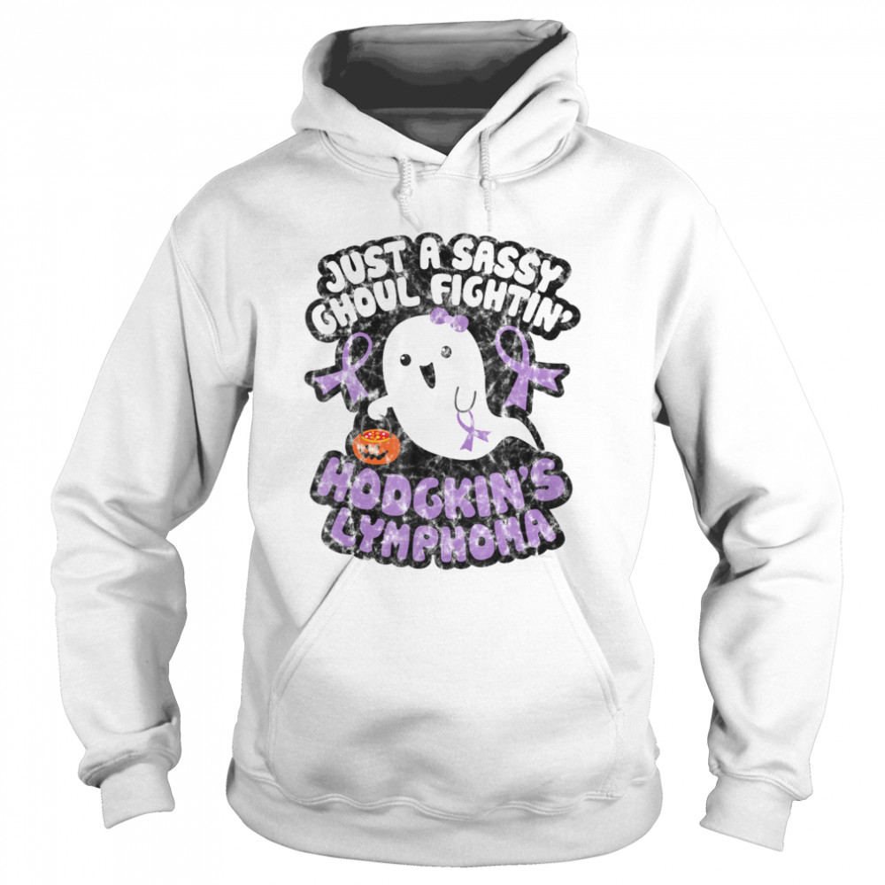 Halloween Sassy Ghoul Fighting Hodgkins Lymphoma Cute Ghost  Unisex Hoodie