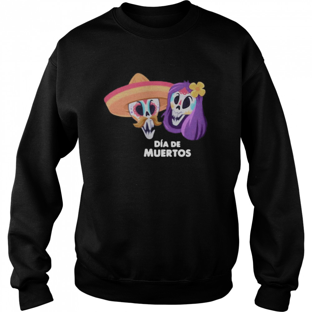 Halloween Sugar Skull Couple Day Of The Dead Dia De Muertos  Unisex Sweatshirt