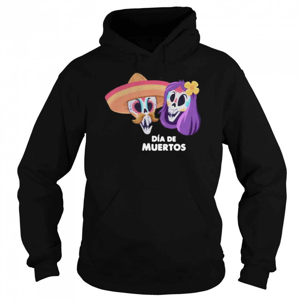 Halloween Sugar Skull Couple Day Of The Dead Dia De Muertos  Unisex Hoodie