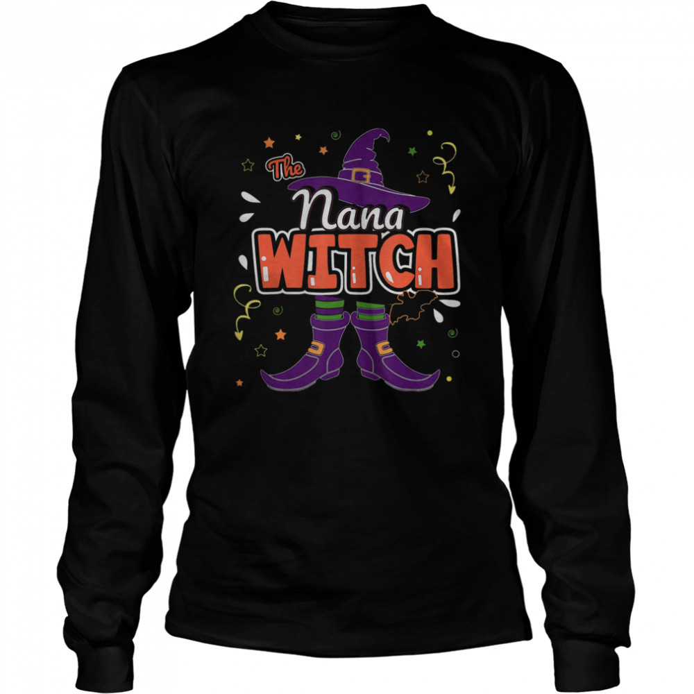 Halloween The Nana Witch Family Matching Funny Group Women  Long Sleeved T-shirt