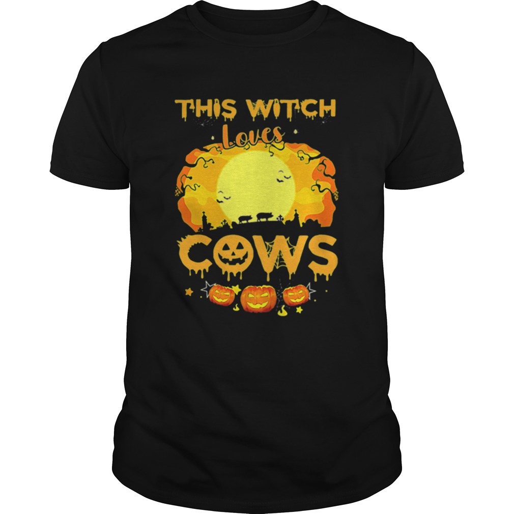 Halloween This Witch Loves Pigs Cows Pumpkins shirt