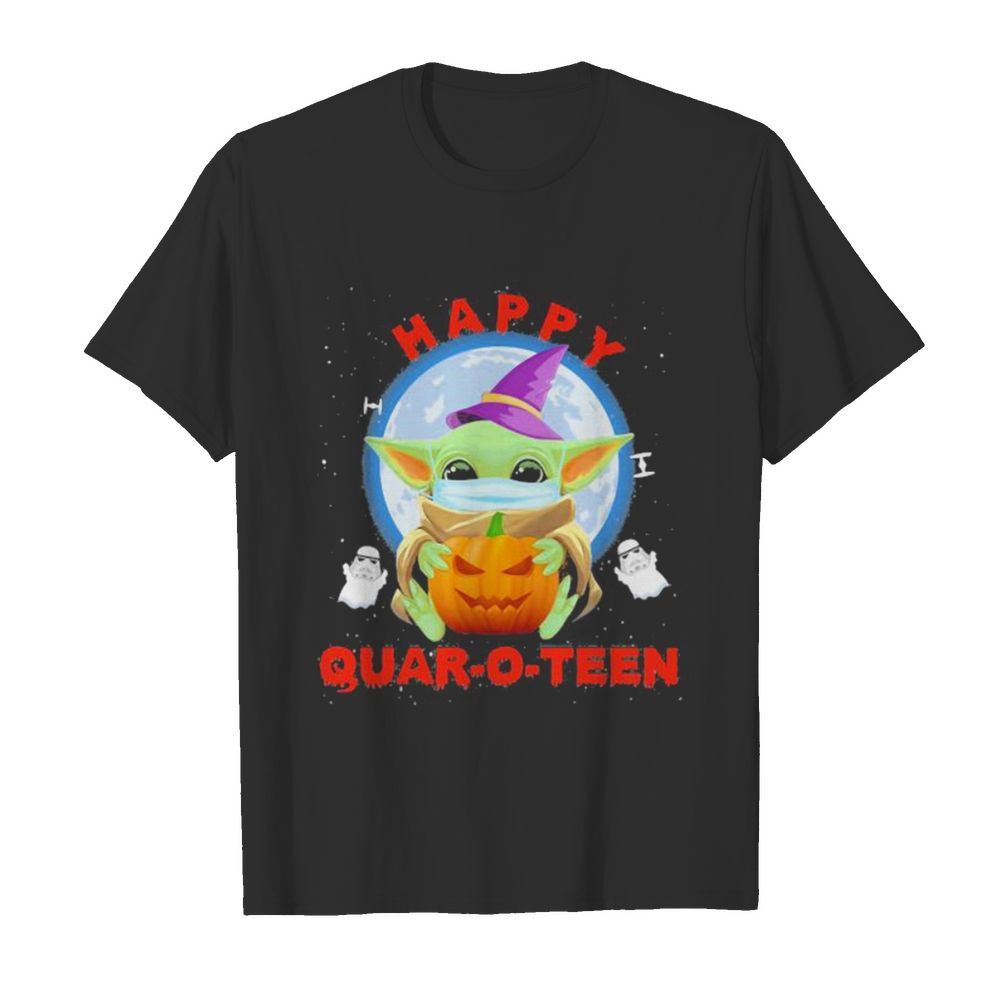 Halloween baby yoda witch quar-o-teen shirt