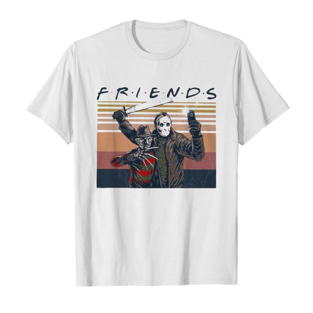 Halloween freddy krueger and michael myers friends vintage retro shirt