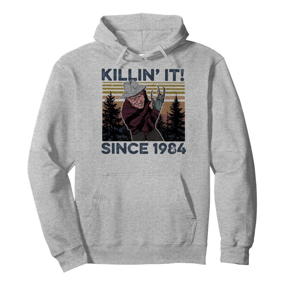 Halloween freddy krueger killin it since 1978 vintage retro mountain  Unisex Hoodie