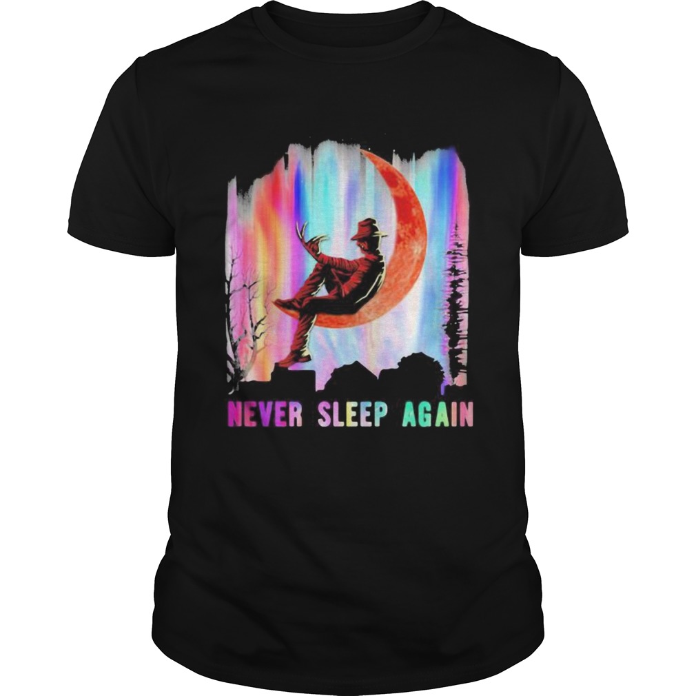 Halloween freddy krueger never sleep again moon shirt