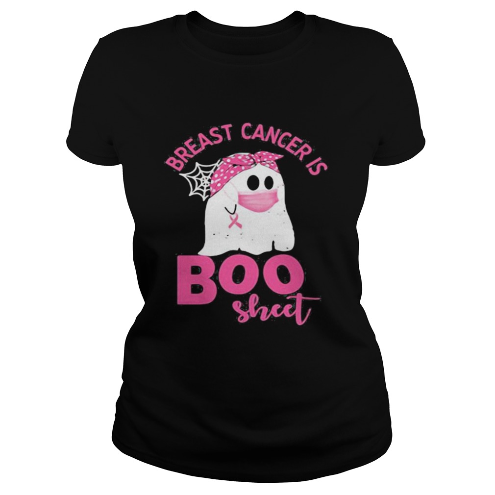 Halloween ghost breast cancer awareness is boo sheet  Classic Ladies